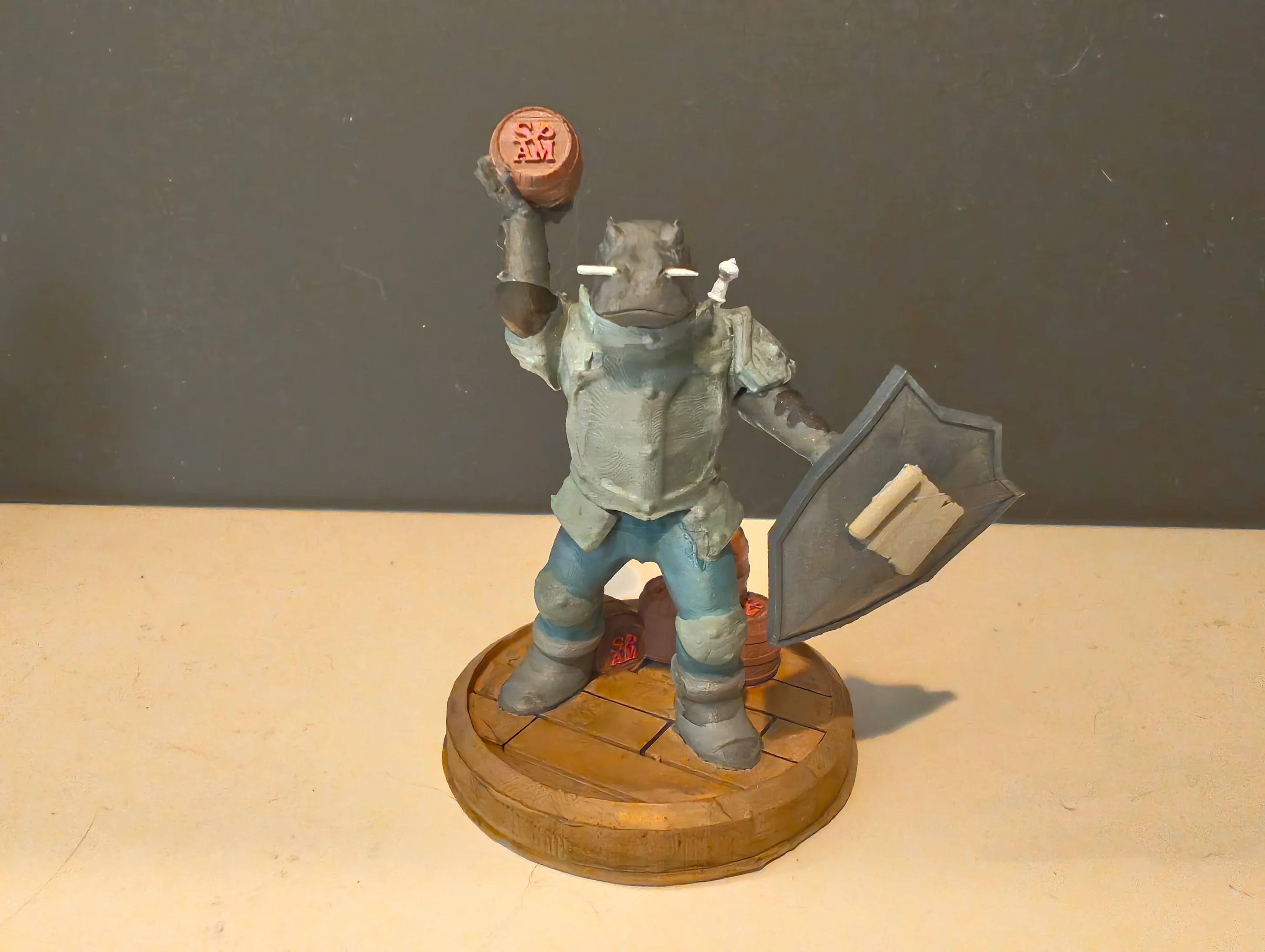 Giff Hippo-critical Content Paladin Miniature