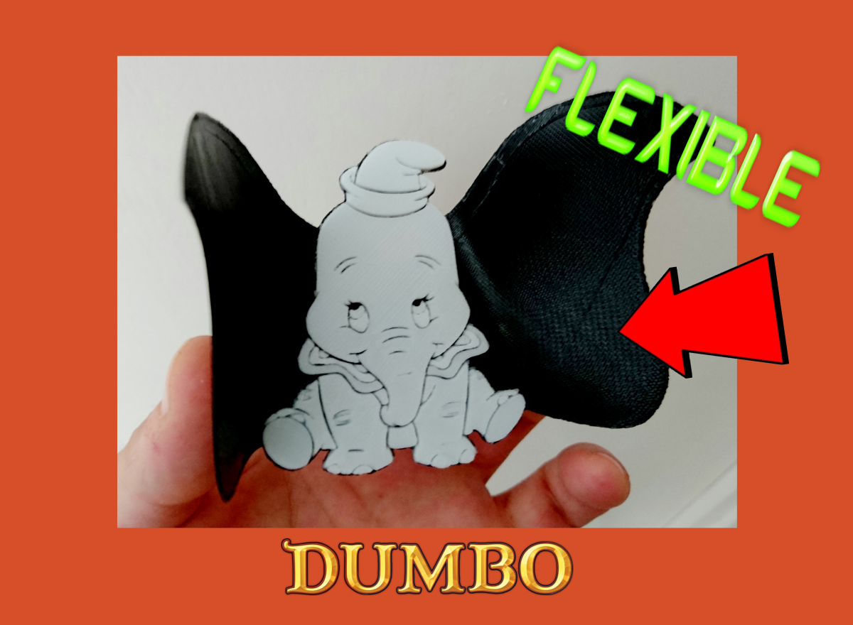 Dumbo dibujo 3D flexible