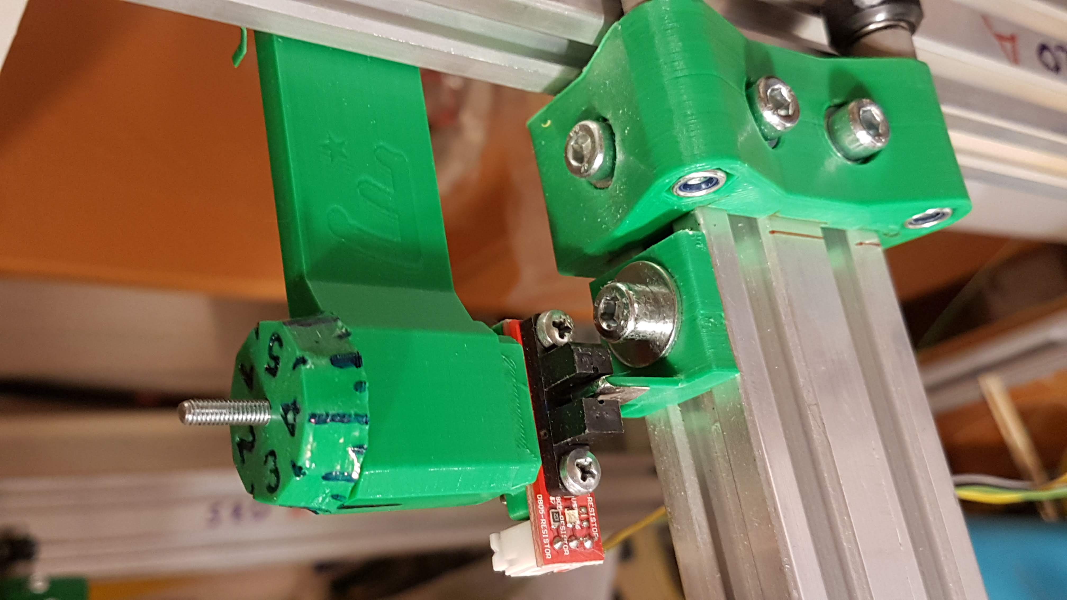 Converted optical Z Endstop with the adjustment disk 0.5 mm turnover.