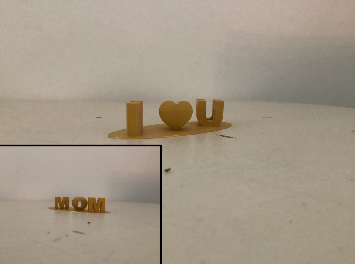 I❤️U / MOM two words in one print. (Ambigram)