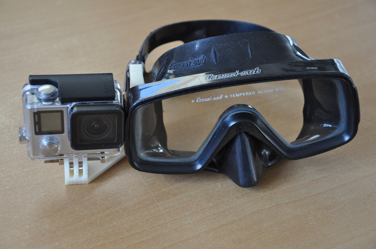 Easy install Gopro Scuba Mask mount open view