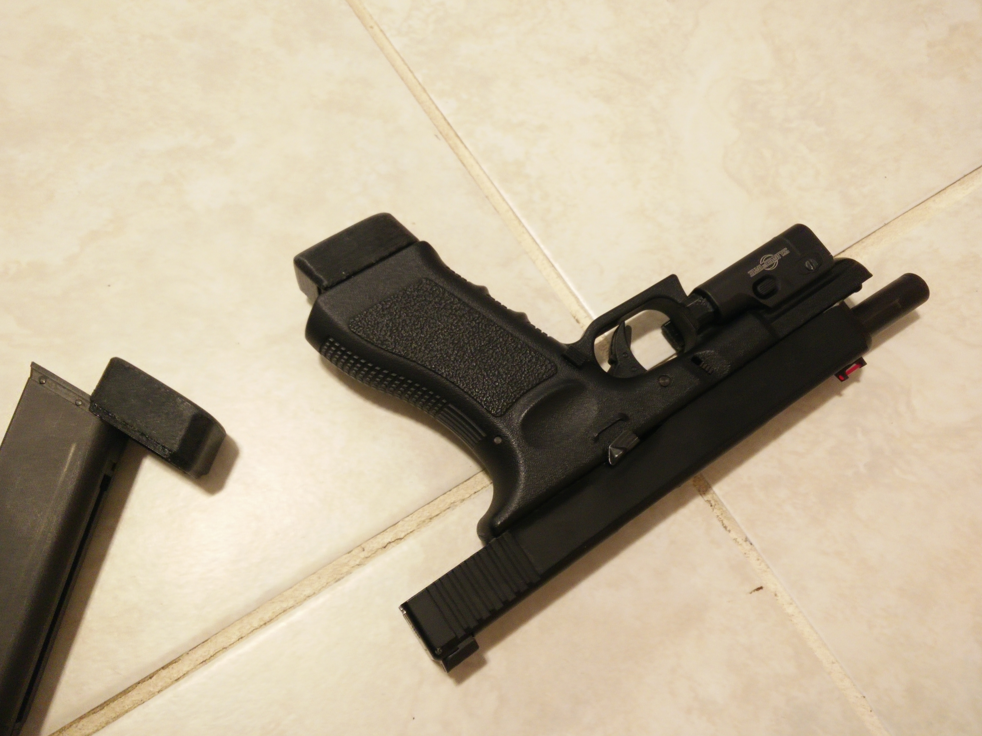KSC glock baseplate mock +3 extension (airsoft)