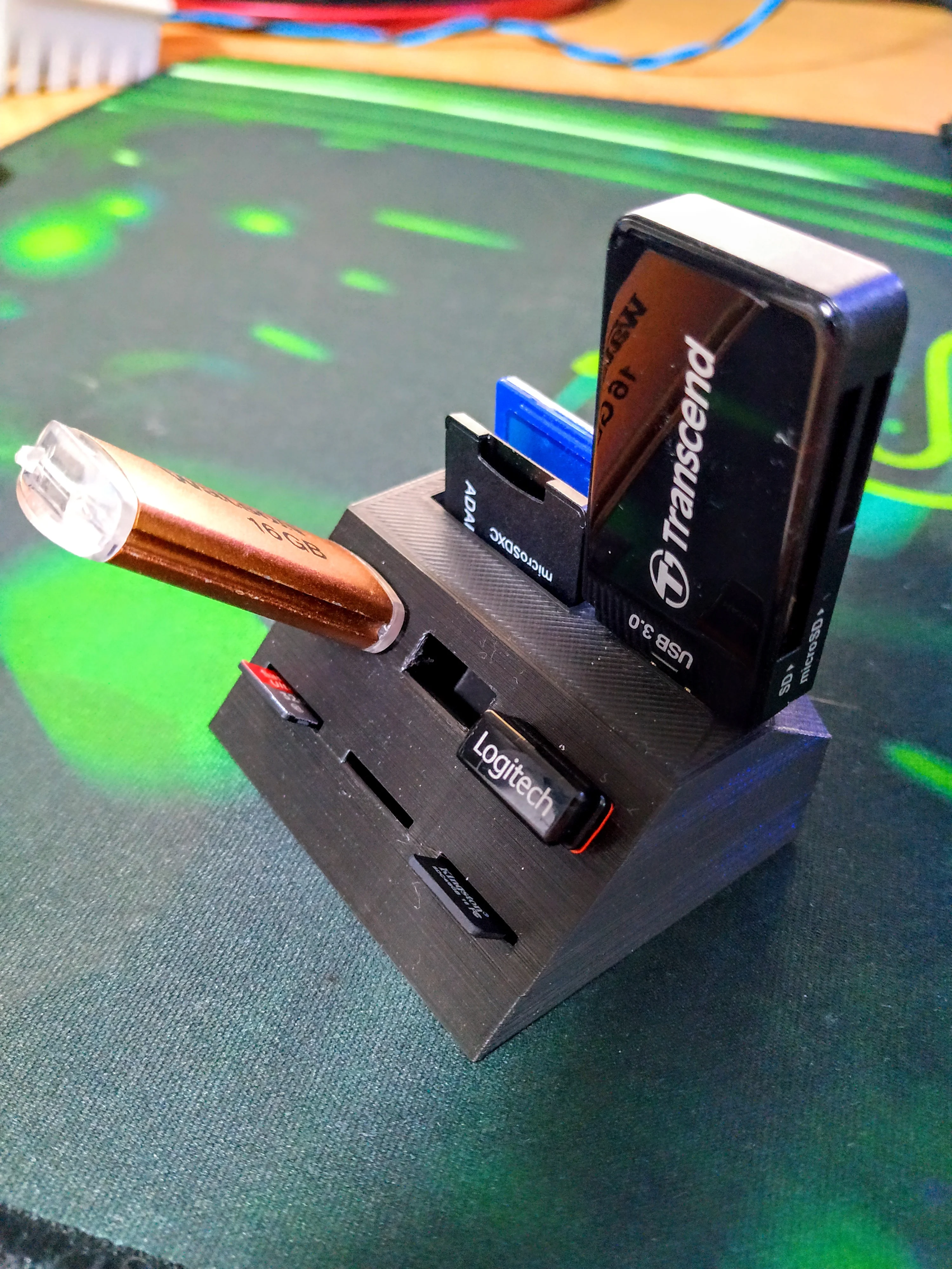 USB, MicroSD and SDCard Holder