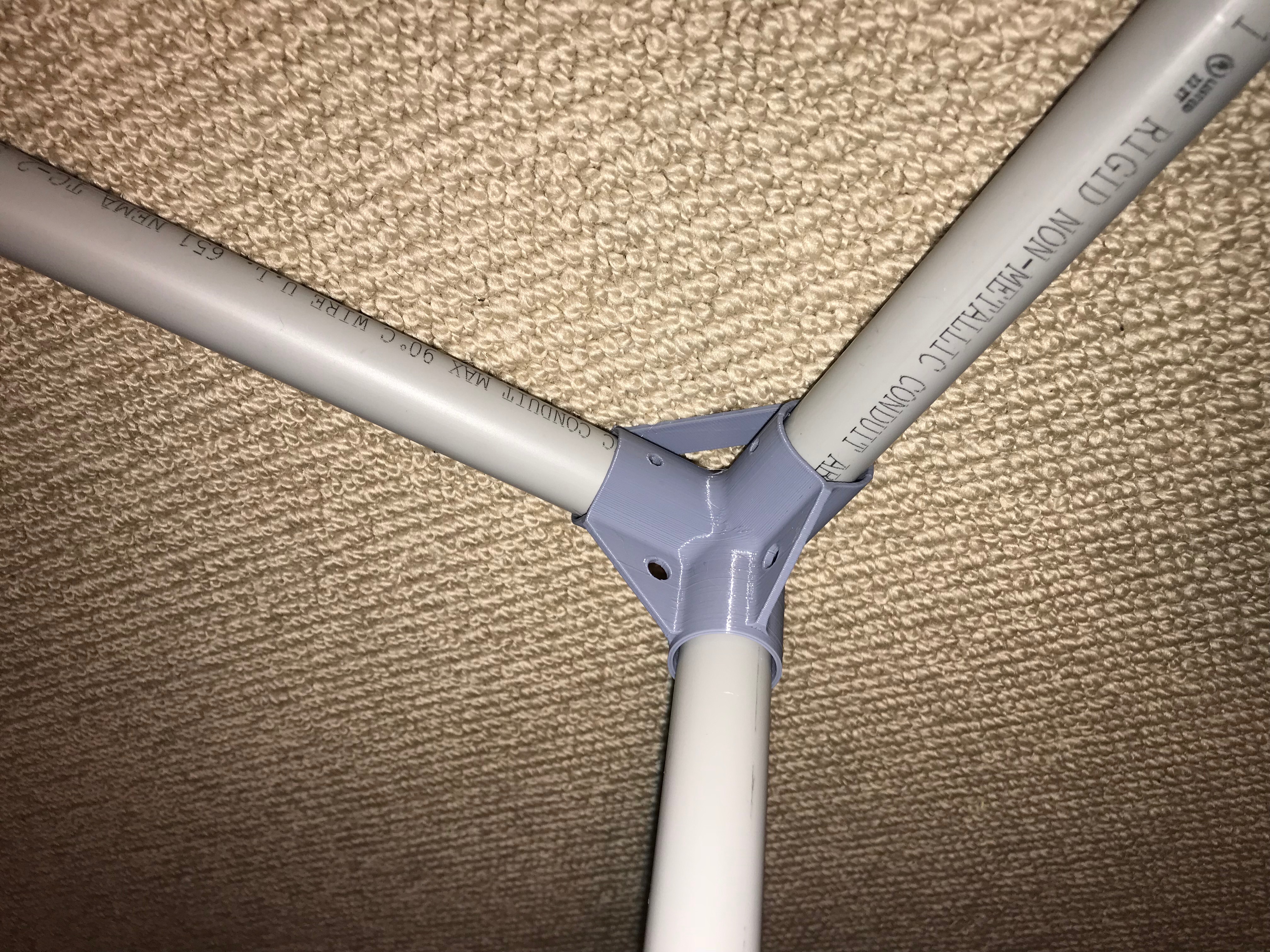 Corner or bracket for printer enclosures made with PVC tubes