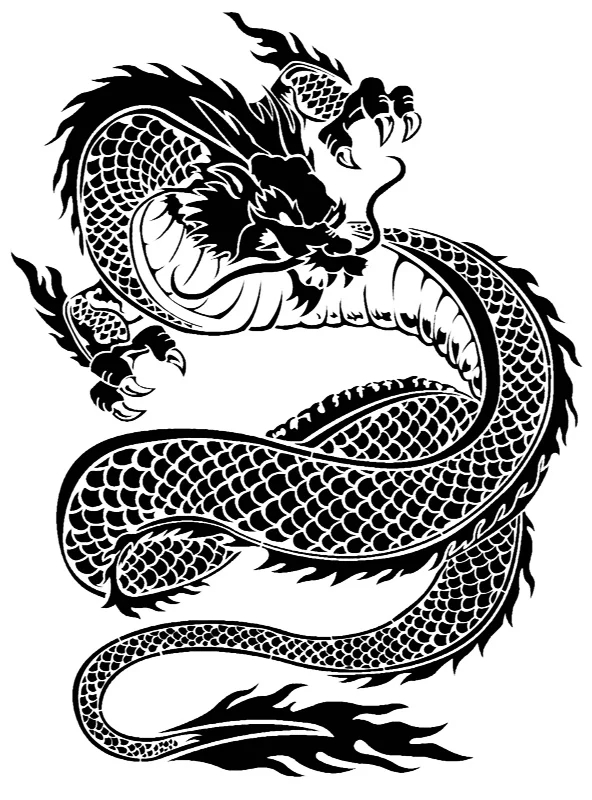 Chinese Dragon stencil 4