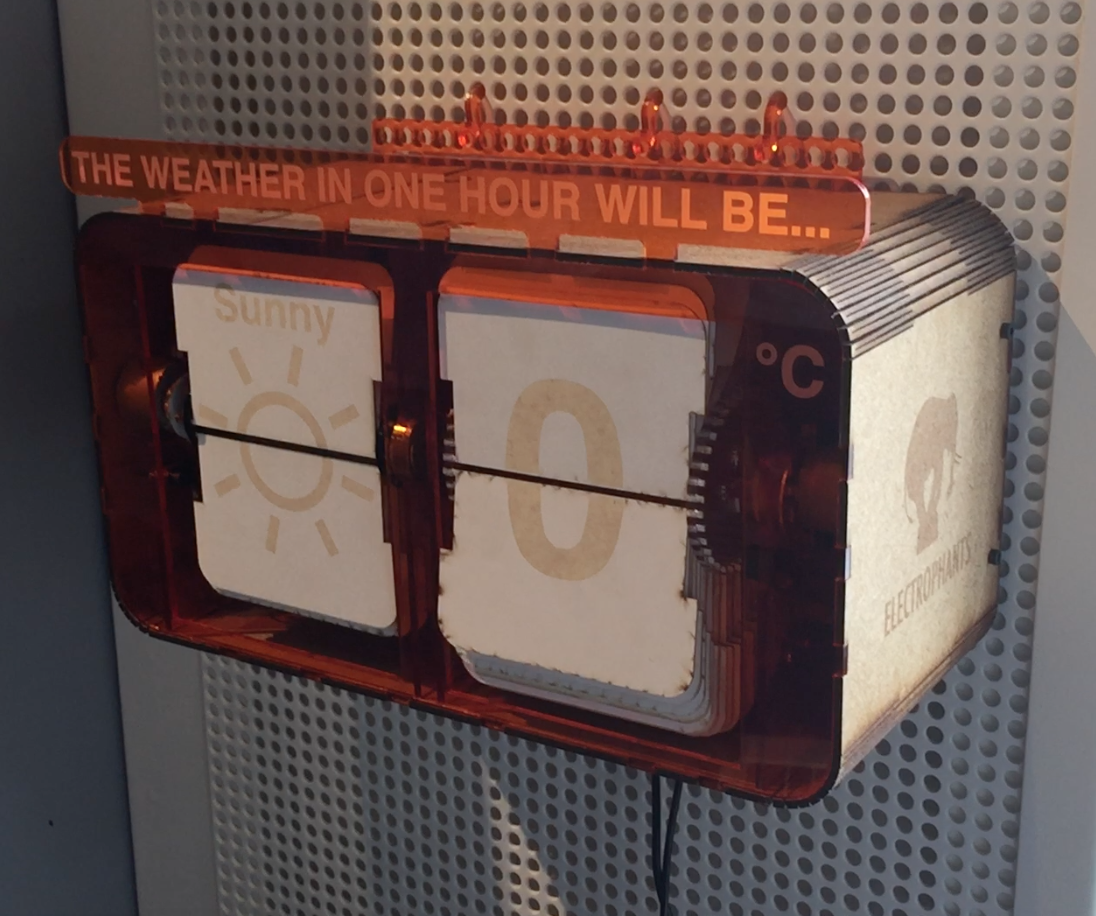 Electrophant's split-flap weather display