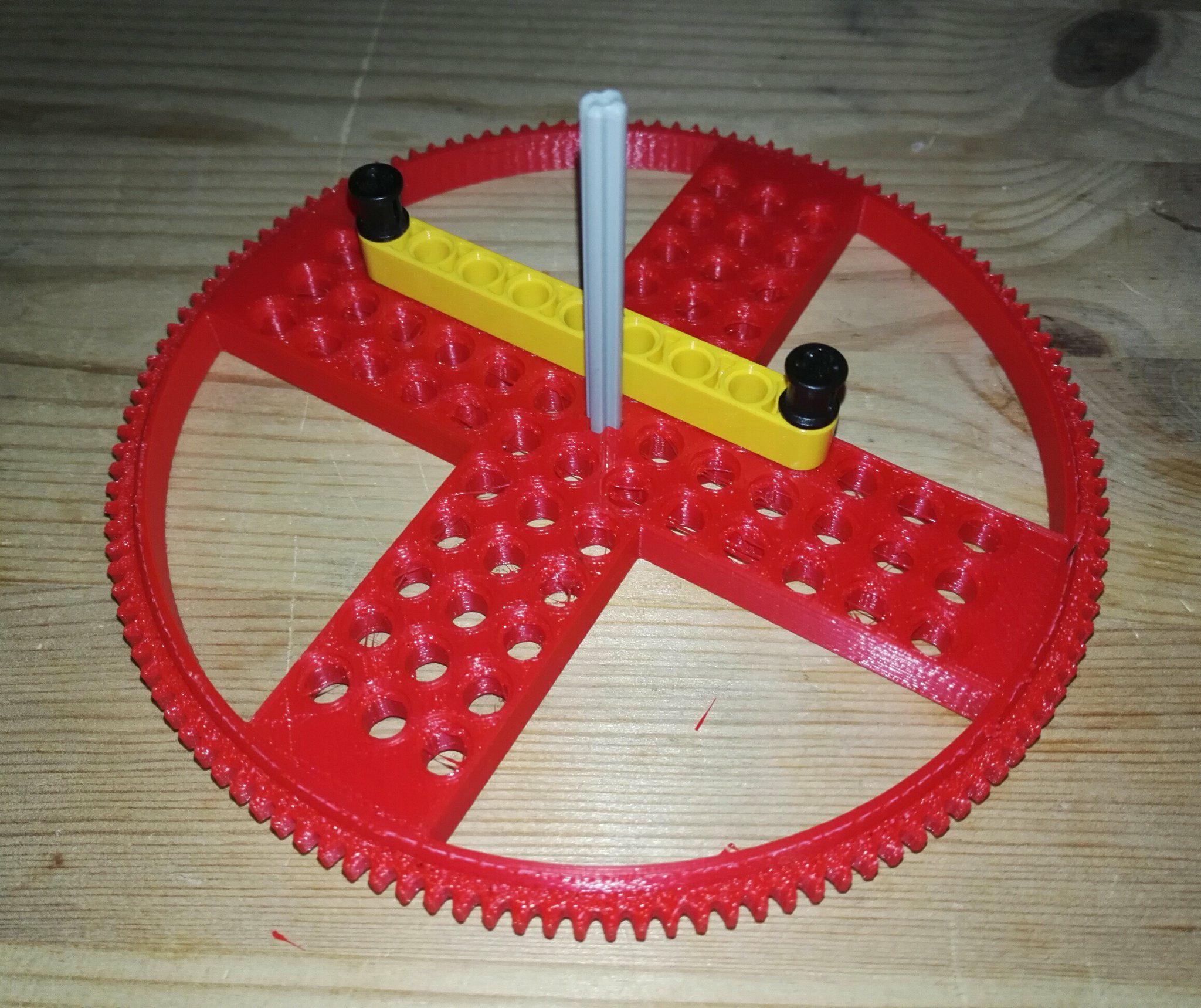 Lego 128 tooth gear with mounting holes