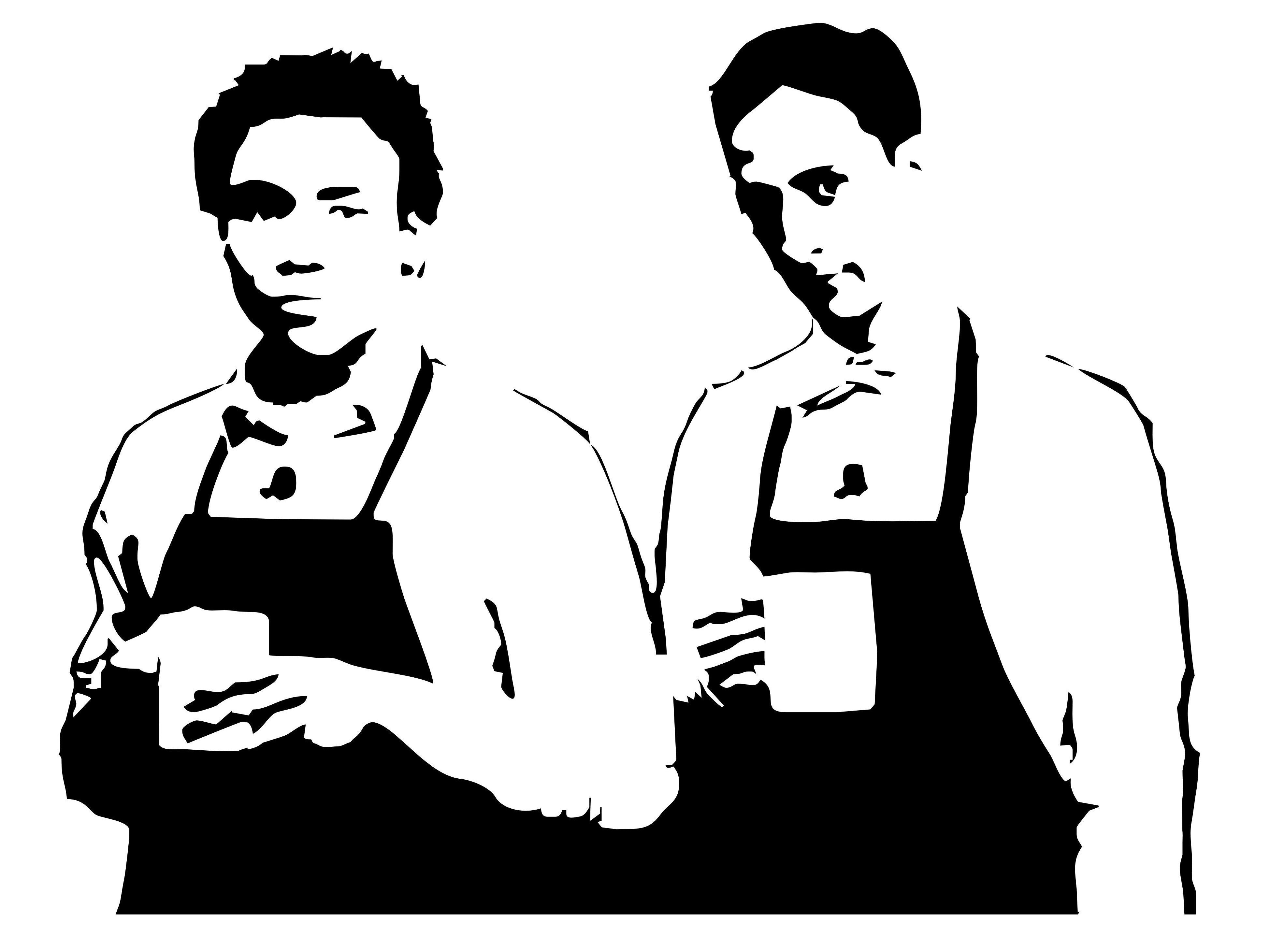 Troy and Abed stencil