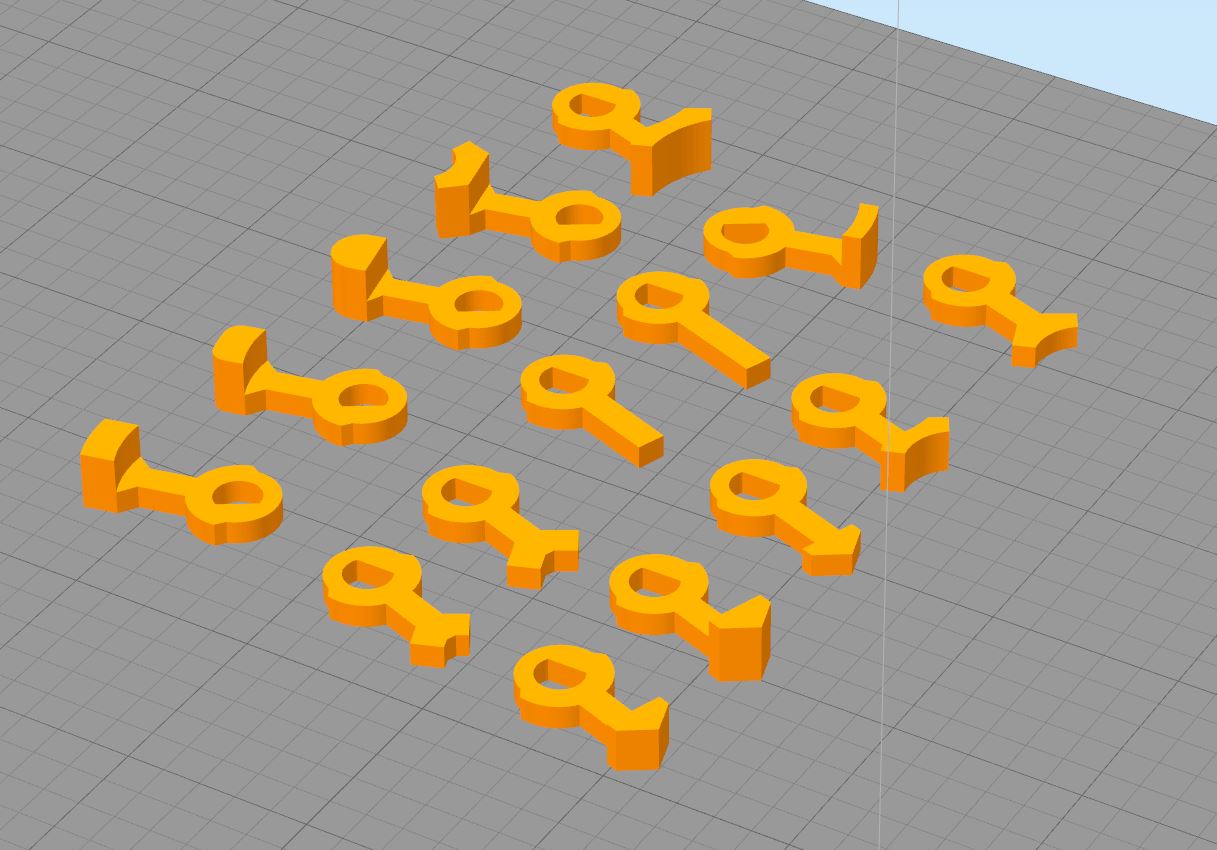Set of slider arms - Separate release (RadioMaster TX16S)