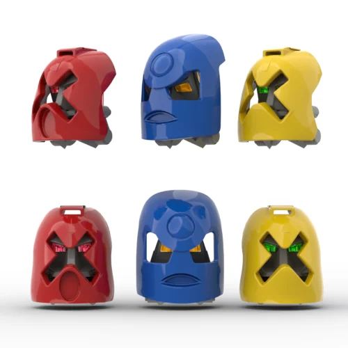 Kanohi Sloy and Khom Mask of Daredevilry and Perservance Proto matoran masks