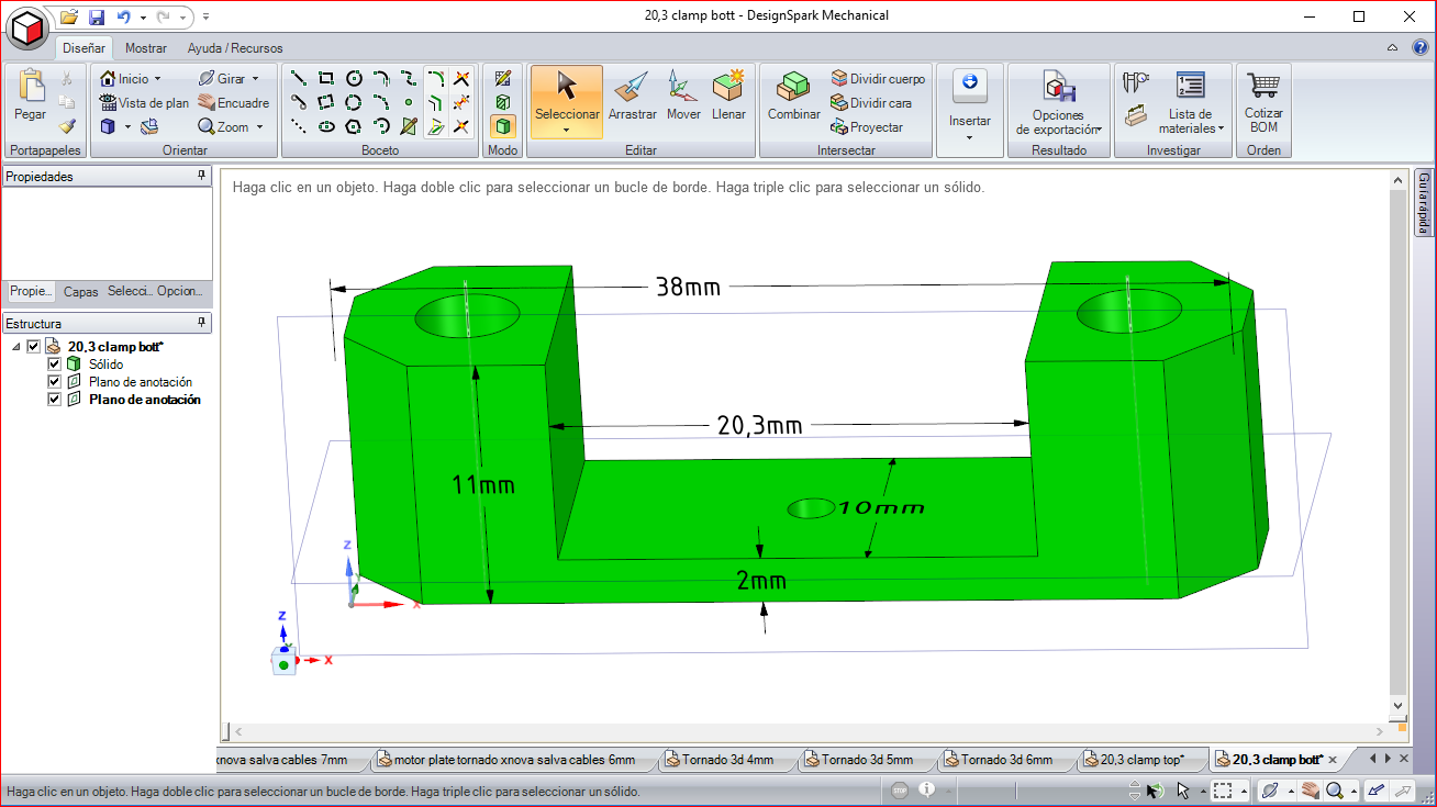 X Class parts, Clamps for 20x20 tube