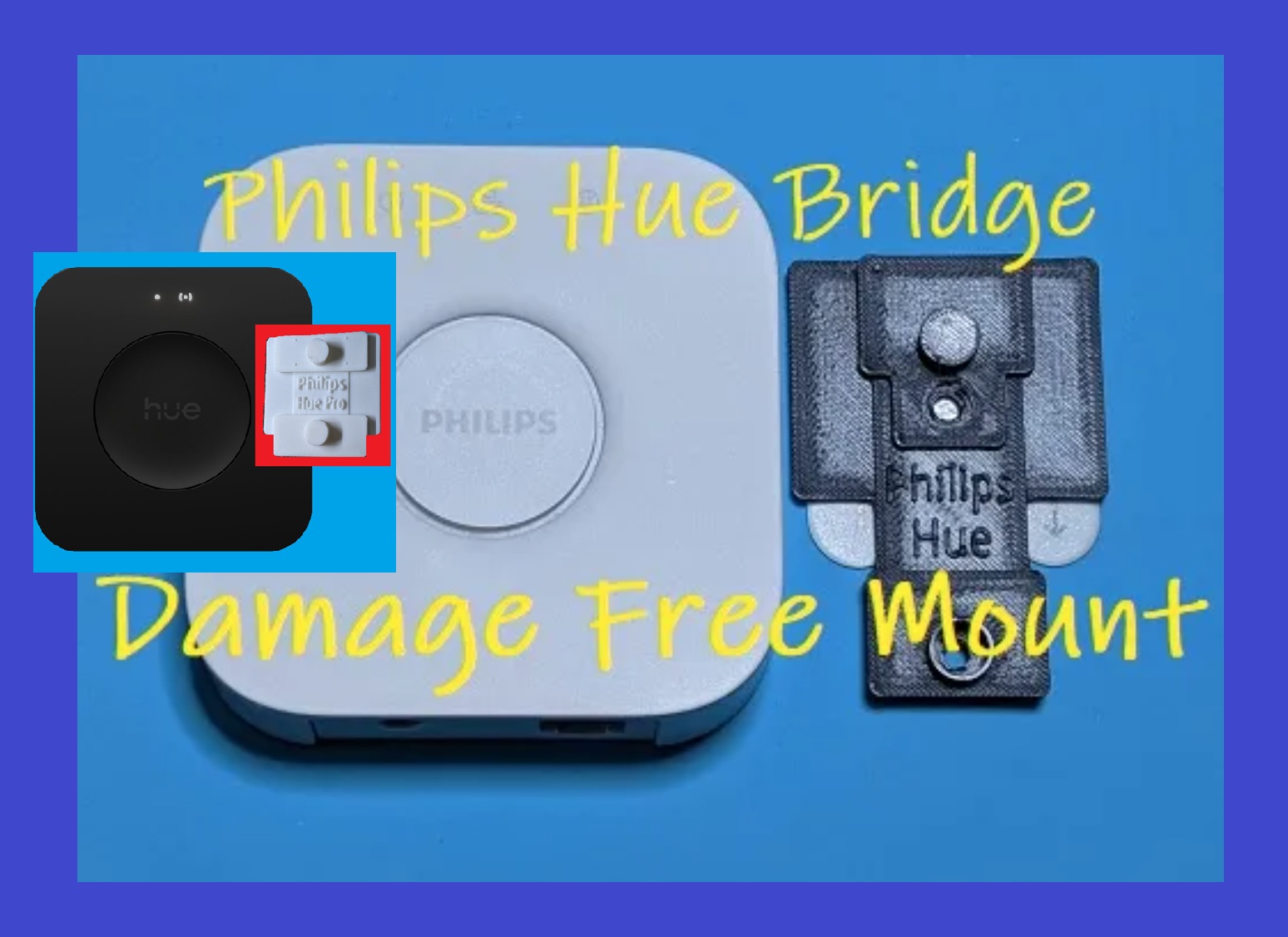 Philips Hue Bridge / Pro Wall Mount Damage Free Hub