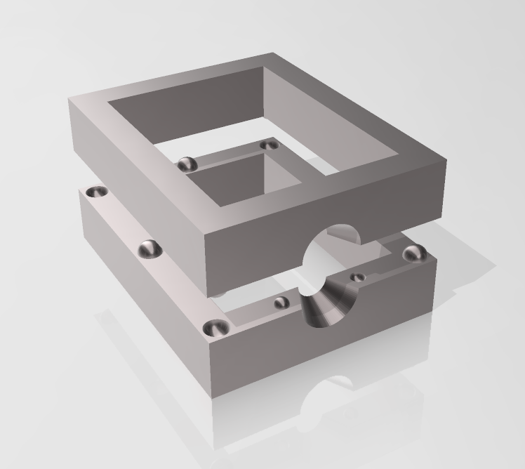 Two-Part Casting Mold Frame w/ Pour Funnel
