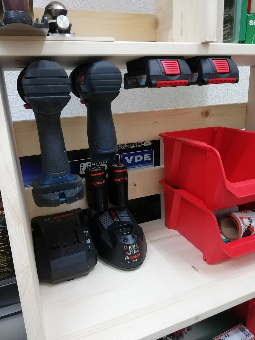 Bosch GSB Cordless Drill Shelf Mounts 12V + 18V