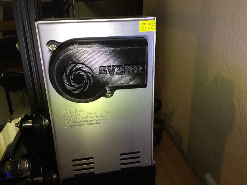 Ender 3 Stock Power Supply / PSU Fan Silencer Duct