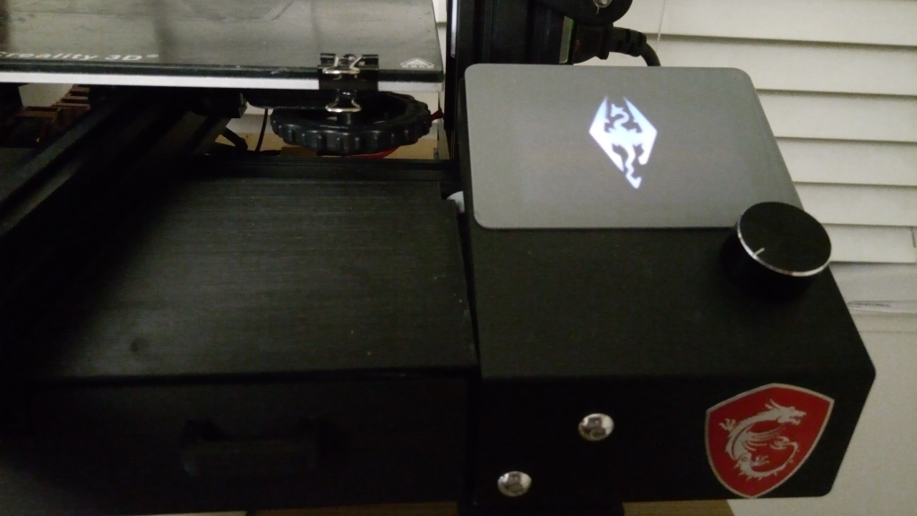 Ender 3 LCD Cover with Skyrim Logo