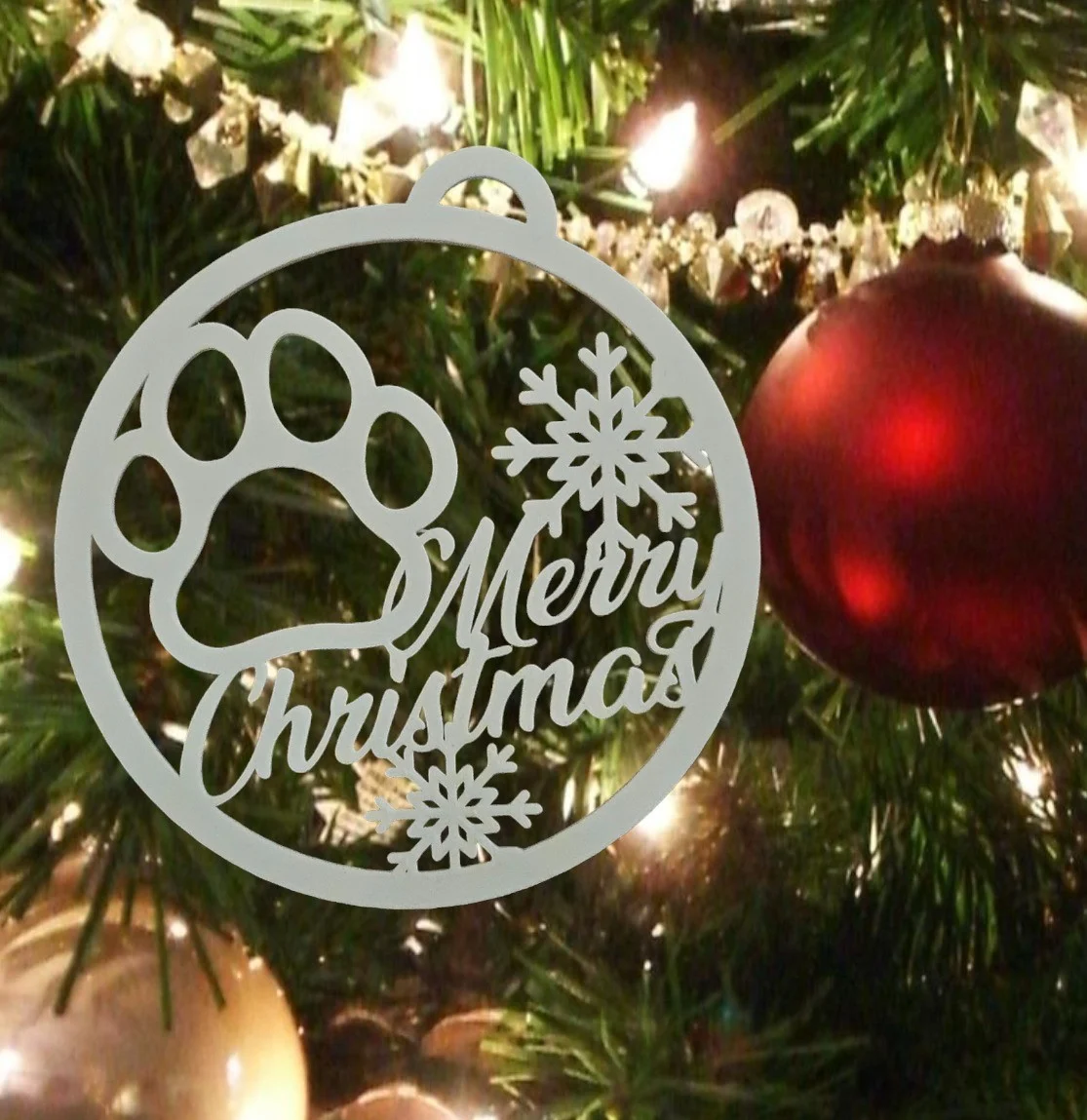 Merry Christmas Ornament Dog