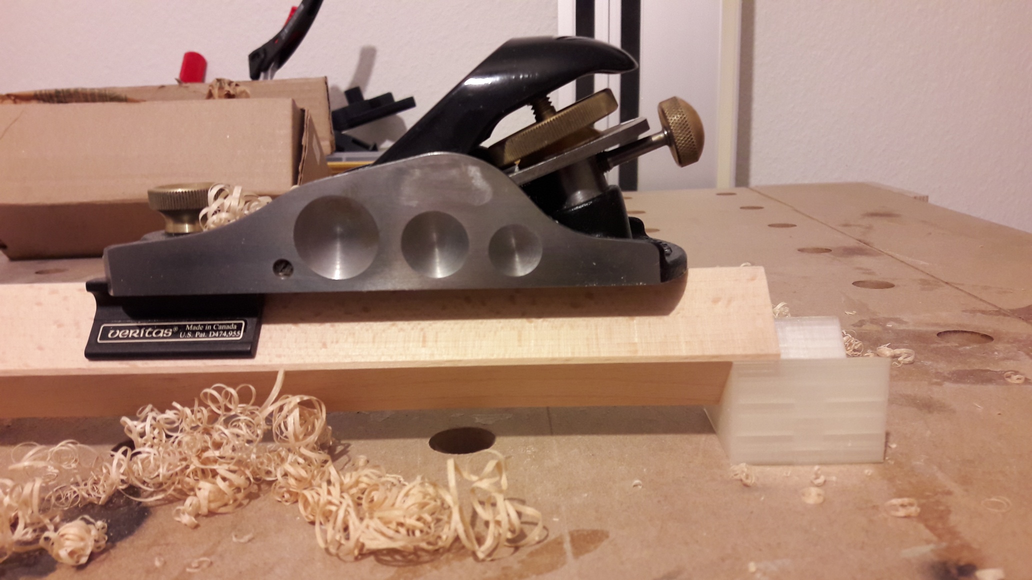45 degree bench dog, strip holder