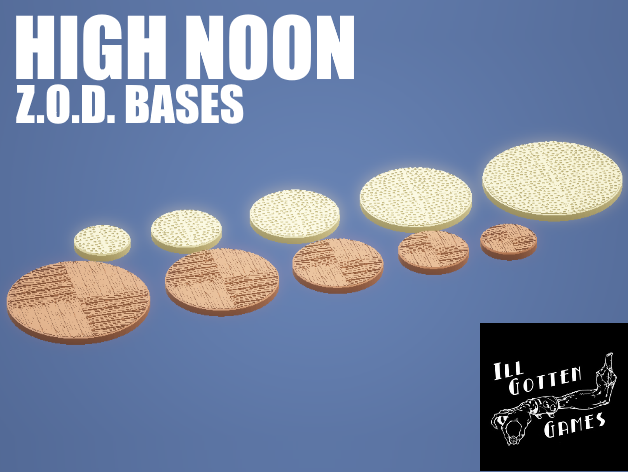 Z.O.D. High Noon Theme Bases (28mm/Heroic scale)