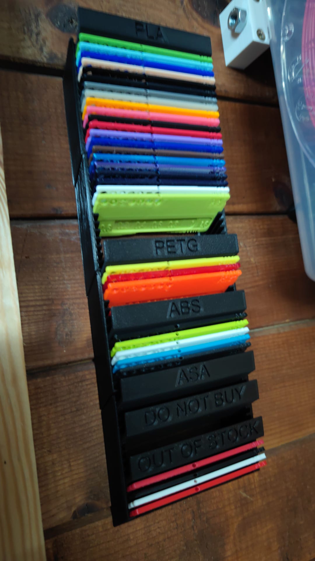 Wallmounted filamentsample labels