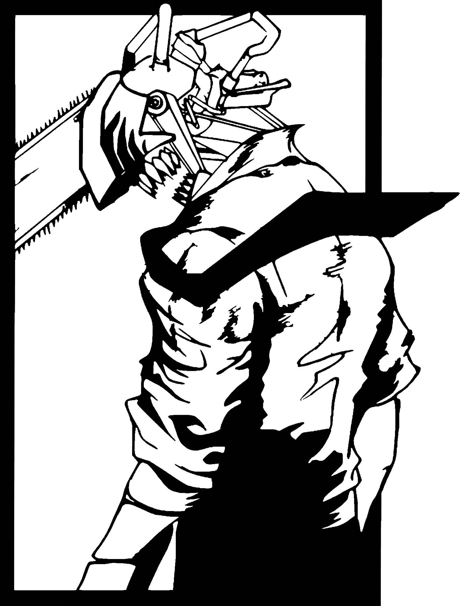 Chainsaw Man stencil 6