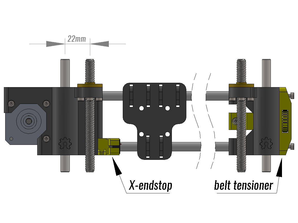 Smooth X-axis for Prusa i3 with Leadscrews