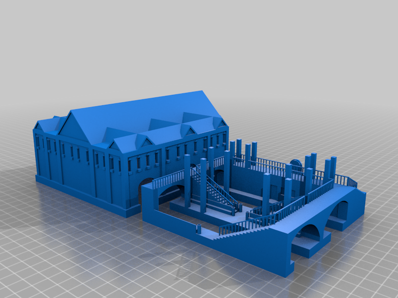 Train station N scale, neo-classical style