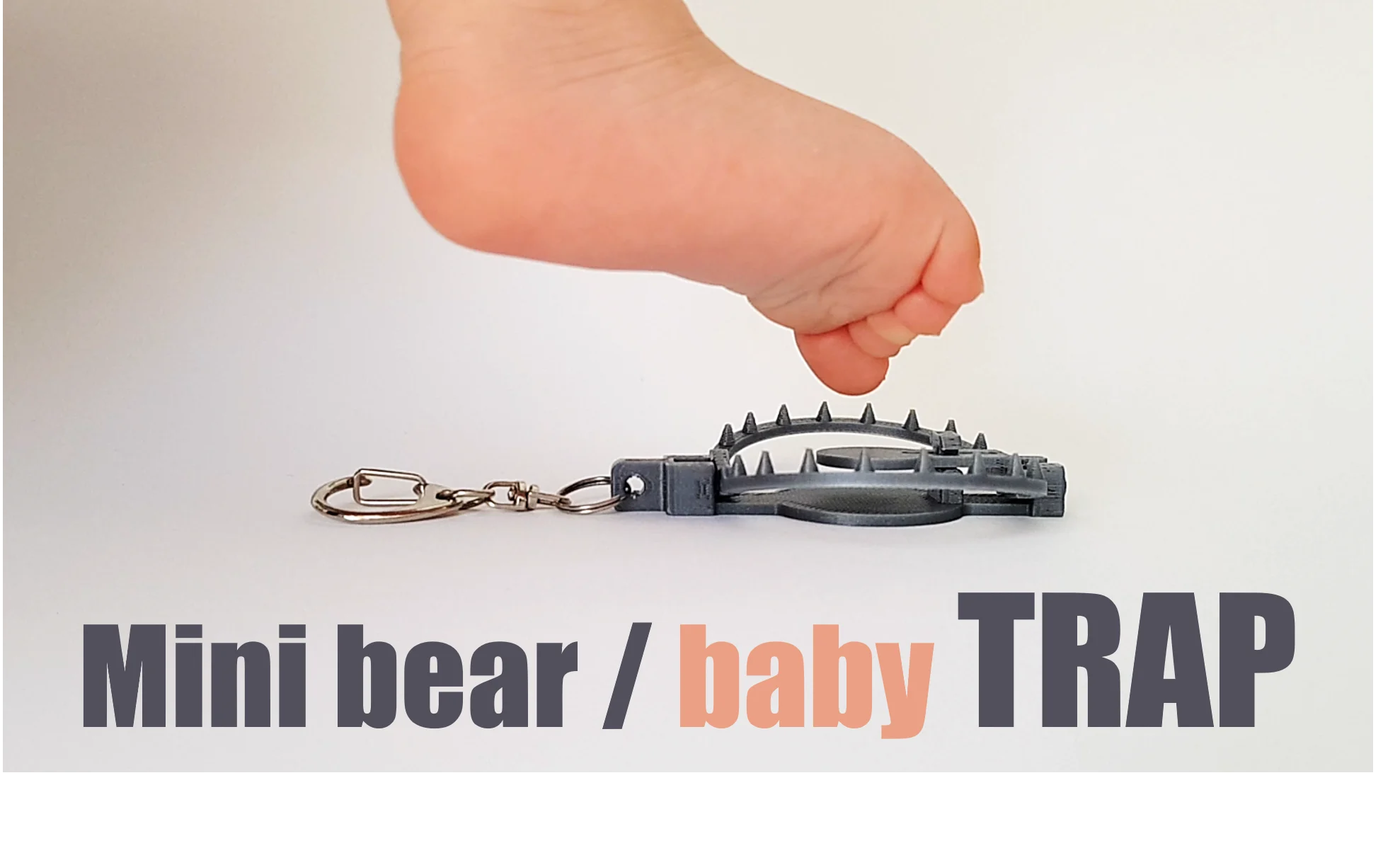Mini bear trap keychain