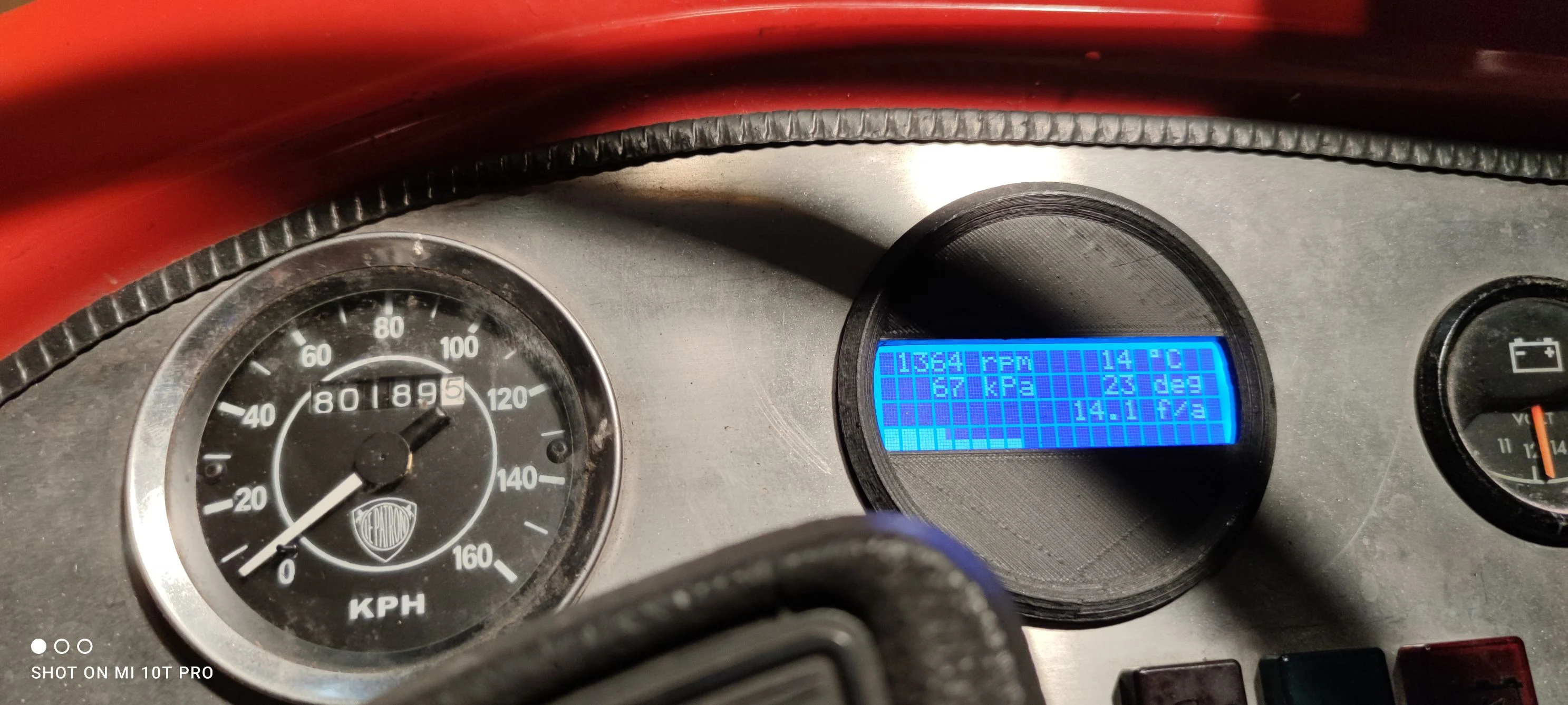 20x4 Displayholder as dashboard 80 mm gauge