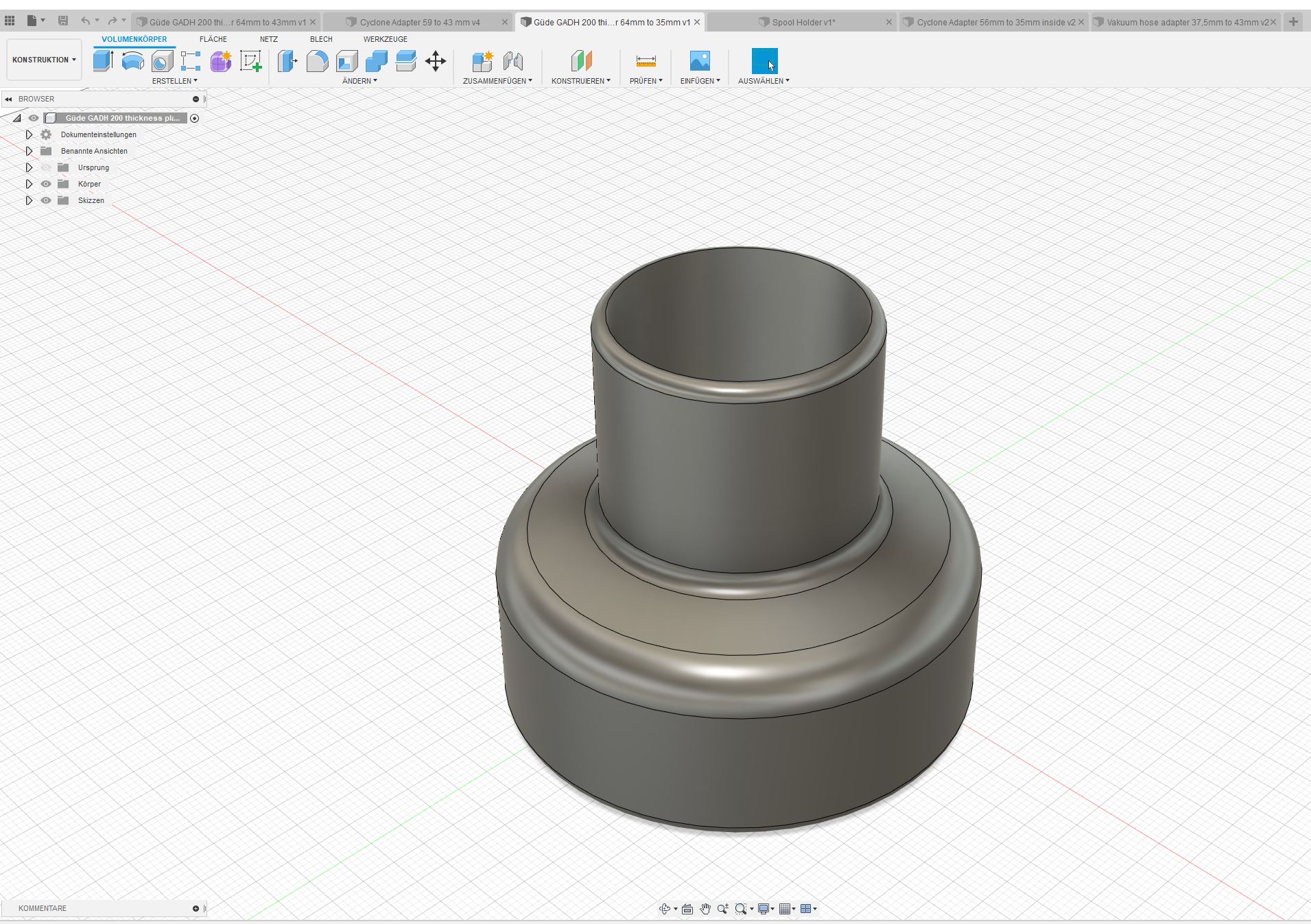 Güde GADH 200 thickness planer Adapter 64mm to 35mm