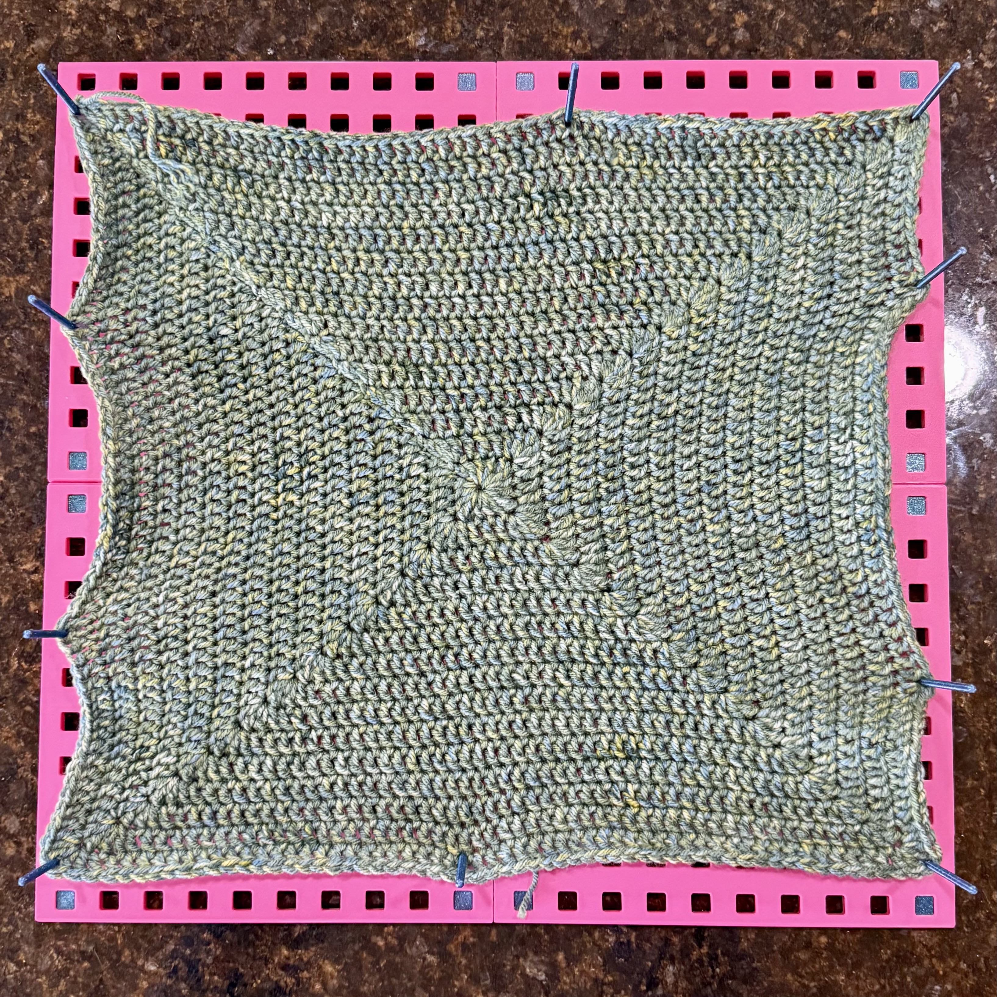 Crochet Board with Extended Pegs, Connectors and Feet