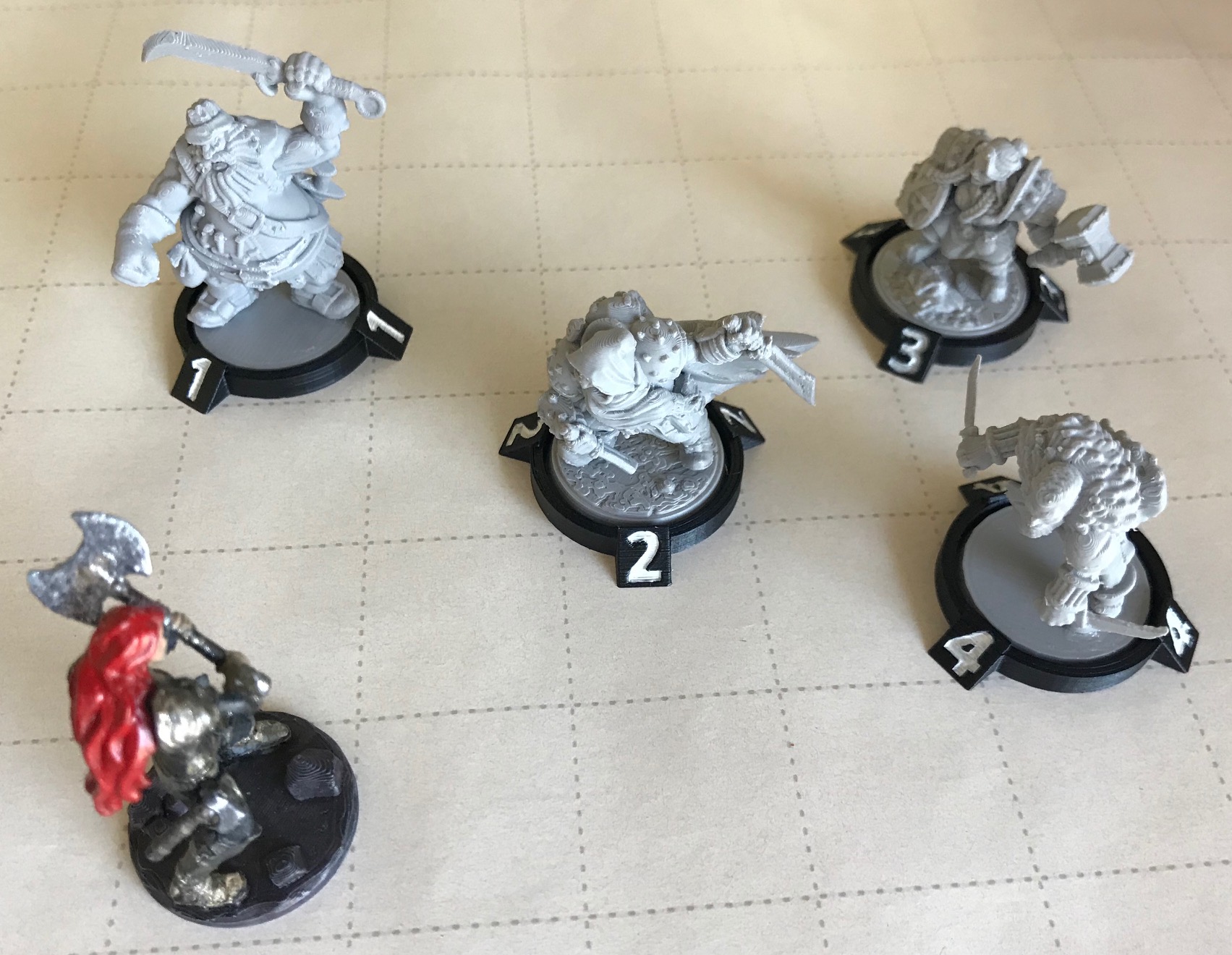 28mm D&D Tabletop Numbered Enemy Bases