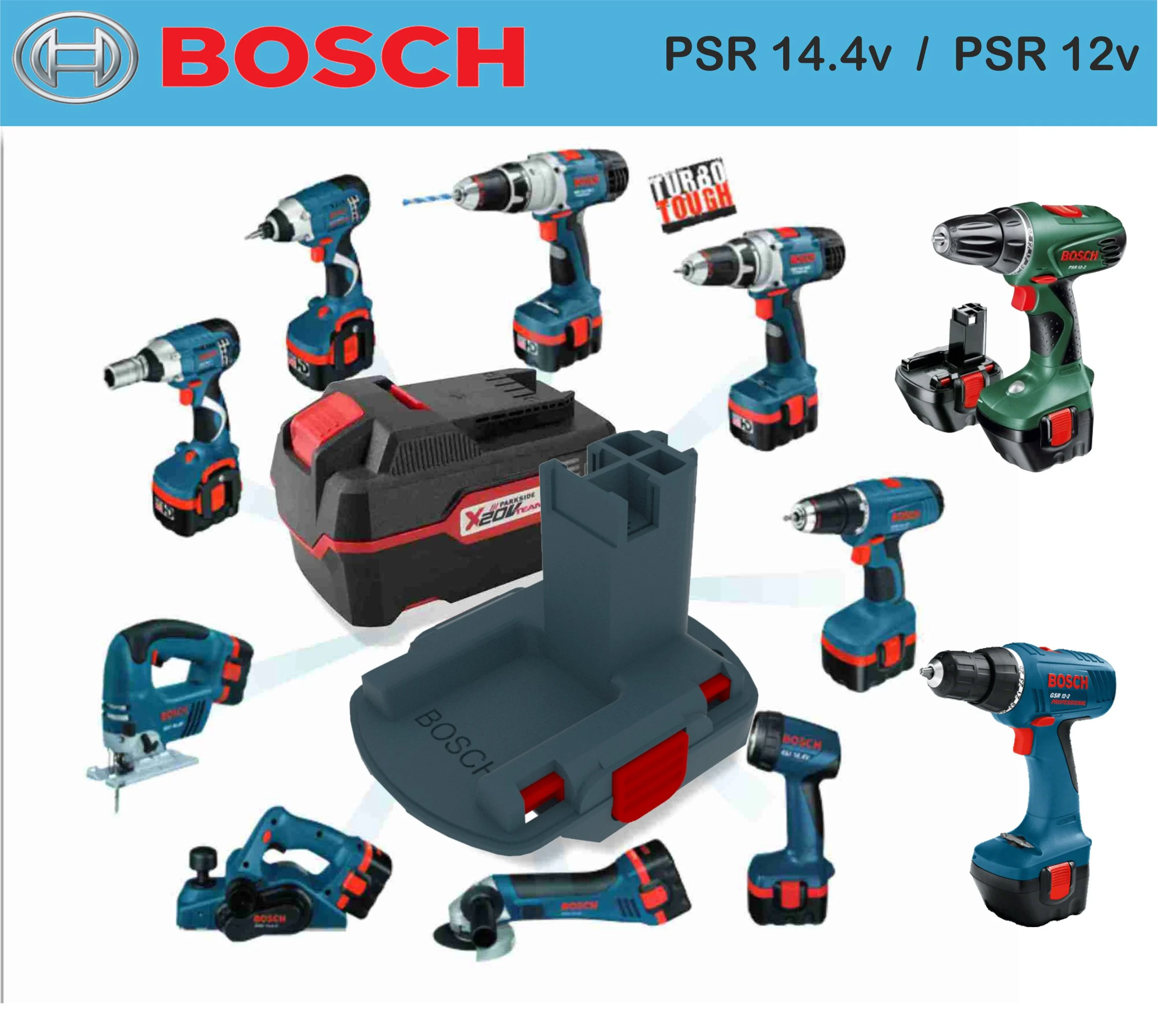Parkside x20 to BOSCH 14.4v and 12v