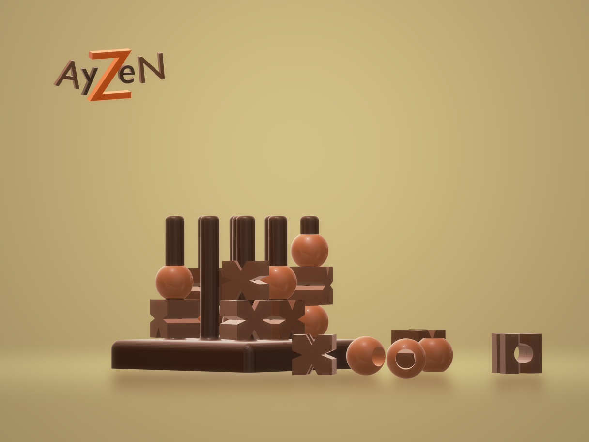 New_Stl /!\ Game noughts and crosses 3D / Jeu Morpion 3D