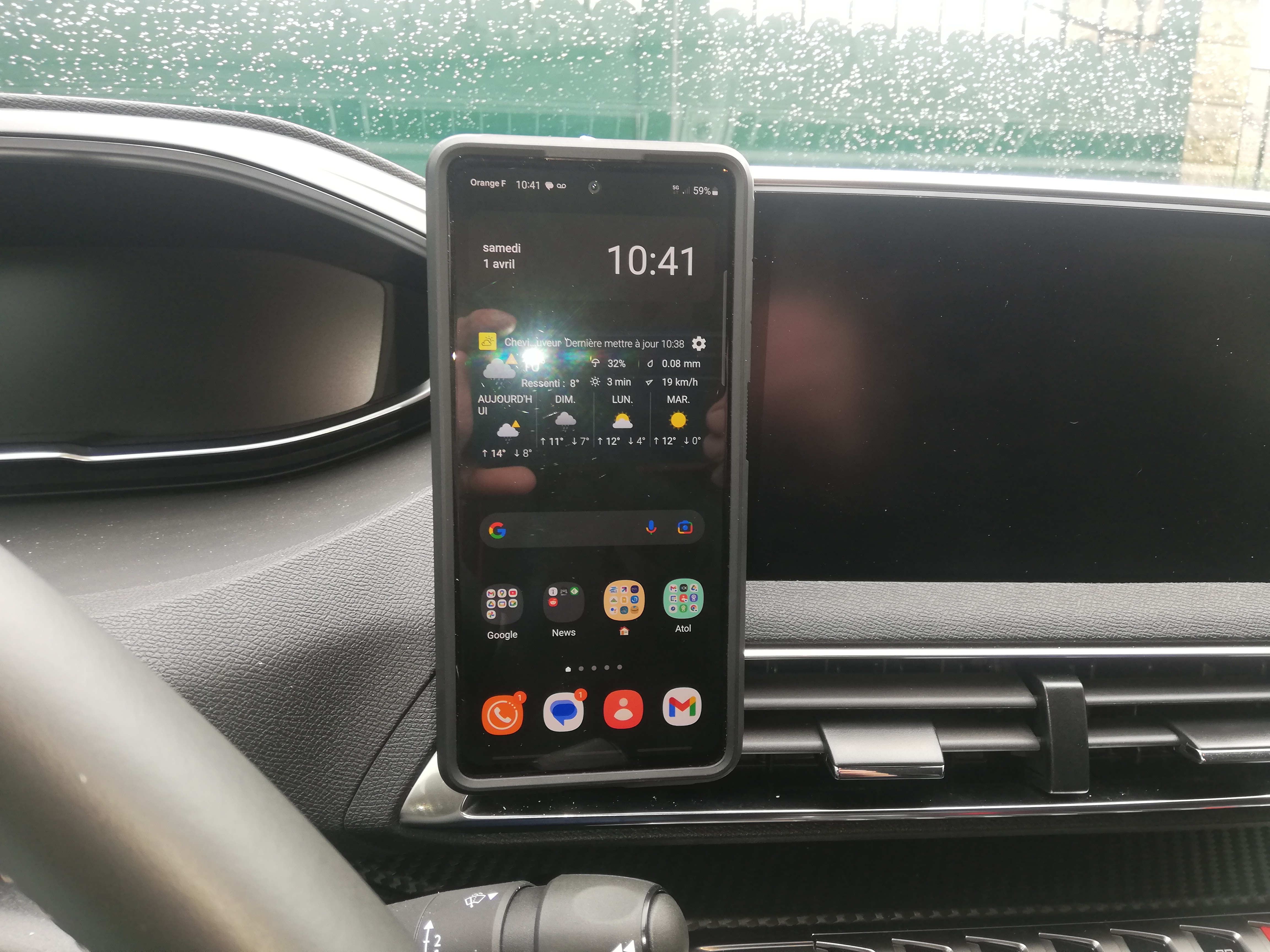 Support Téléphone Magnétique Peugeot 3008 2022 / Car Phone Holder Peugeot 3008 2022