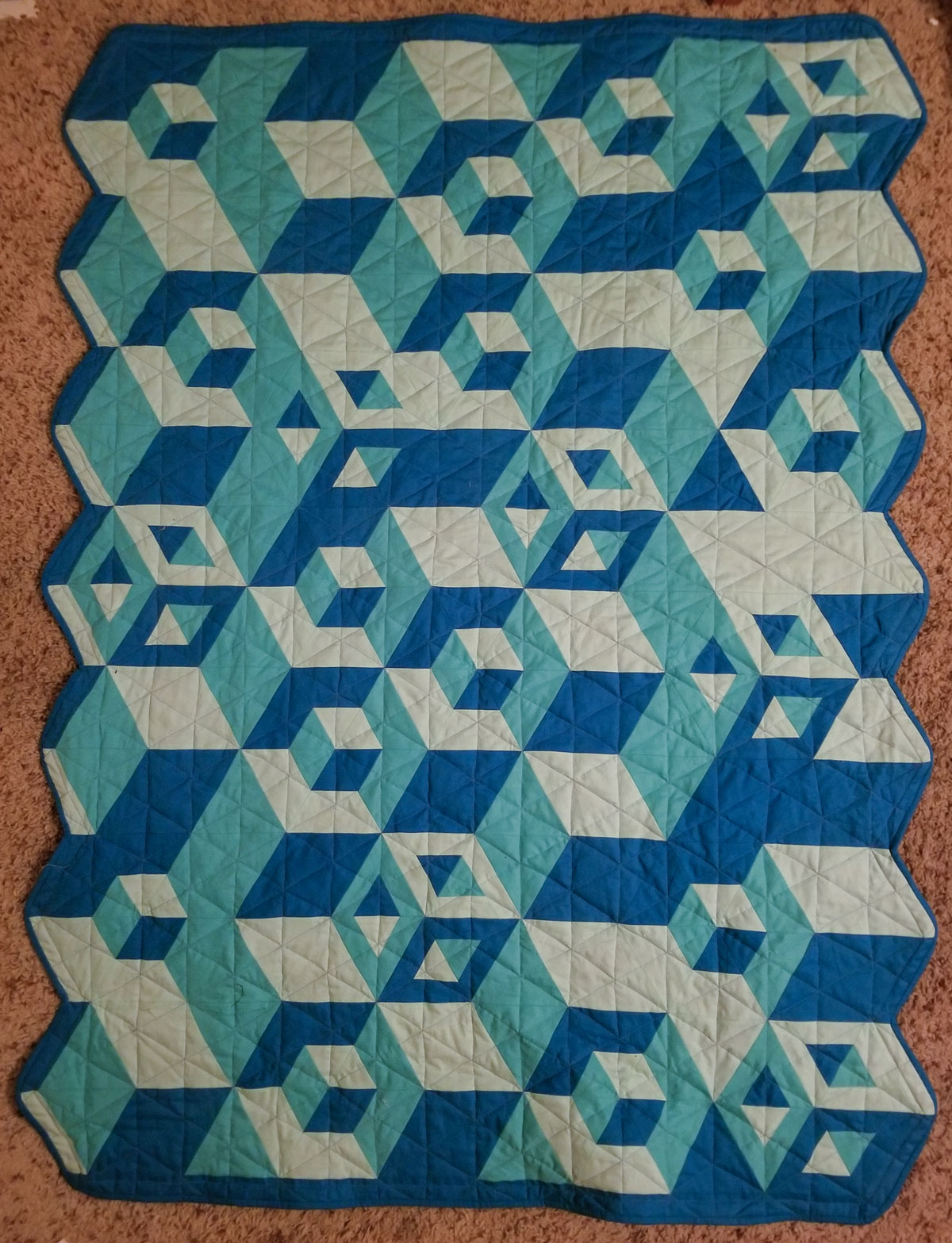 Triangle and Rhombus Templates for Hexagon Quilts