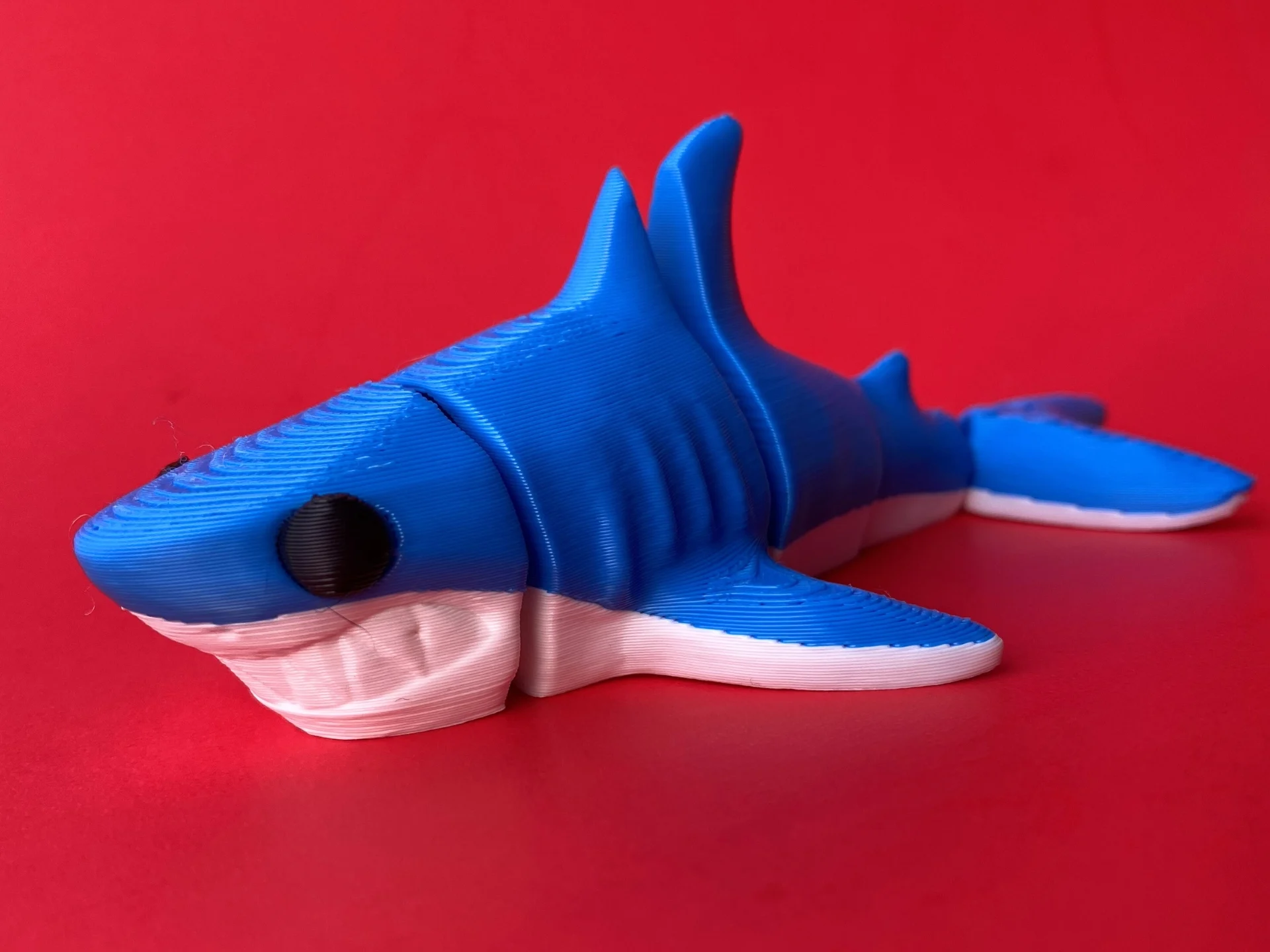 Articulated Shark, Happy Flexi Fish Toy Multicolor 3MF, Singlecolor STL