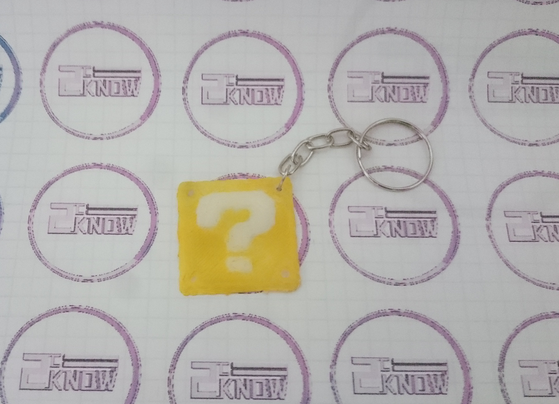Mario Question Block Keychain - 2D Version