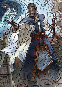 Teferi, Time Raveler - stained glass - litho
