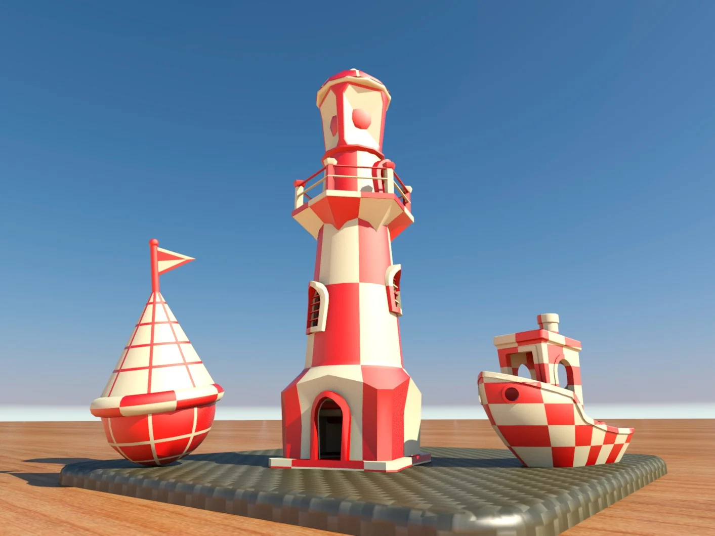Lighthouse-Buoy-Ship, Dual extruder Test