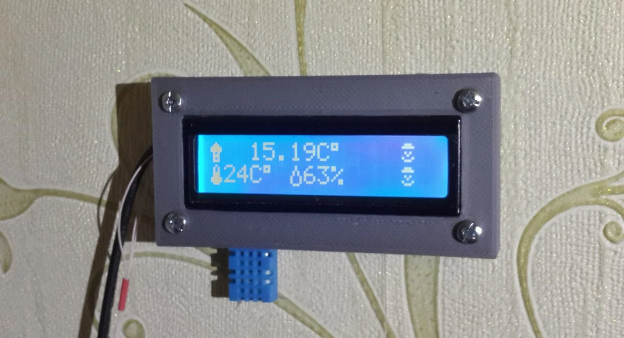 Box for home termometr on Arduino Pro Mini with LCD 1602.