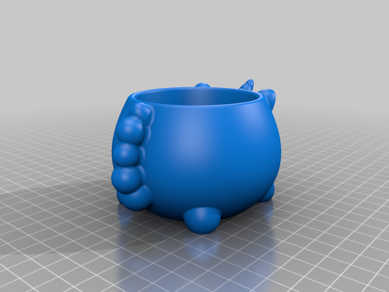 Unicorn flower pot with a face