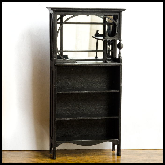 Victorian Mirrored Bookshelf - 12:1 doll house scale