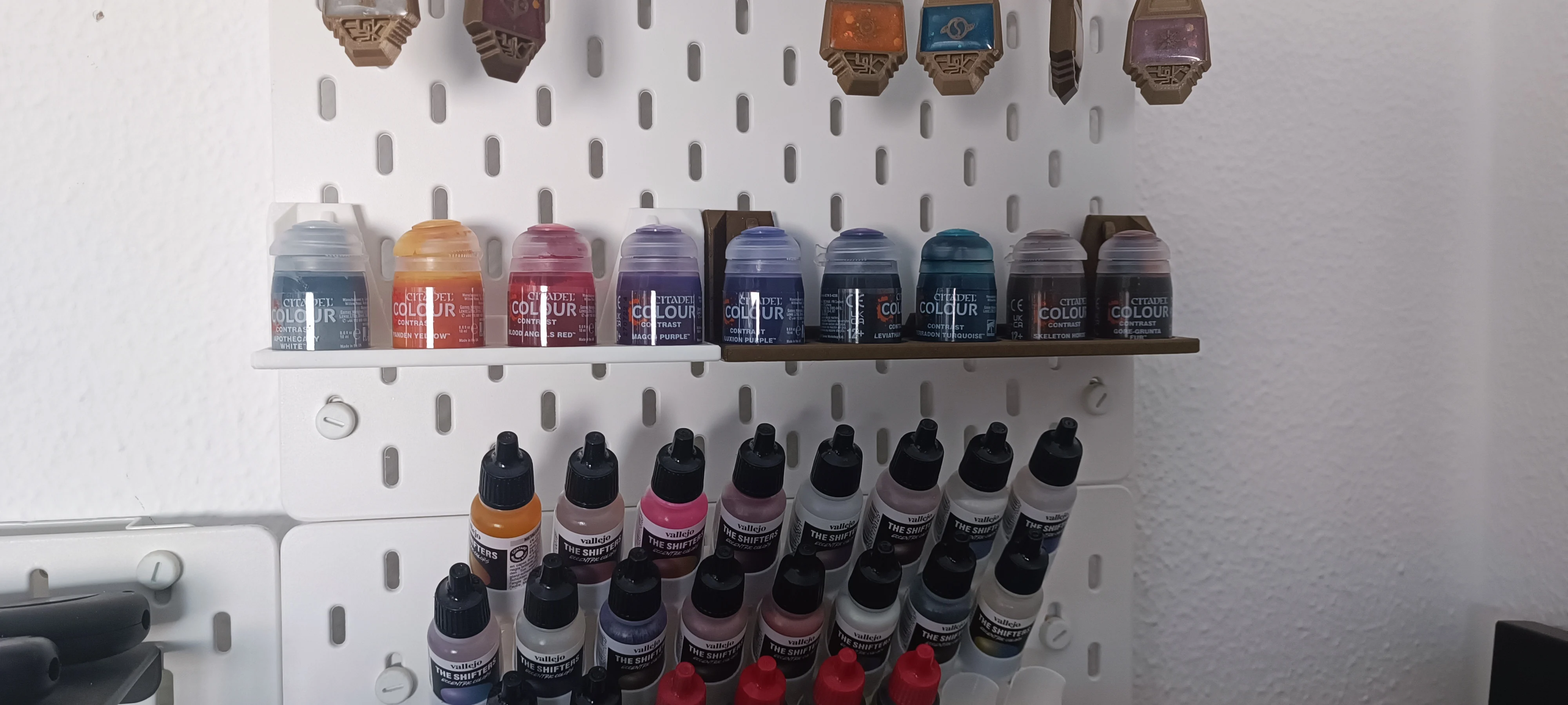 Ikea Skadis Pegboard Citadel and Vallejo Paint Bottle Holder