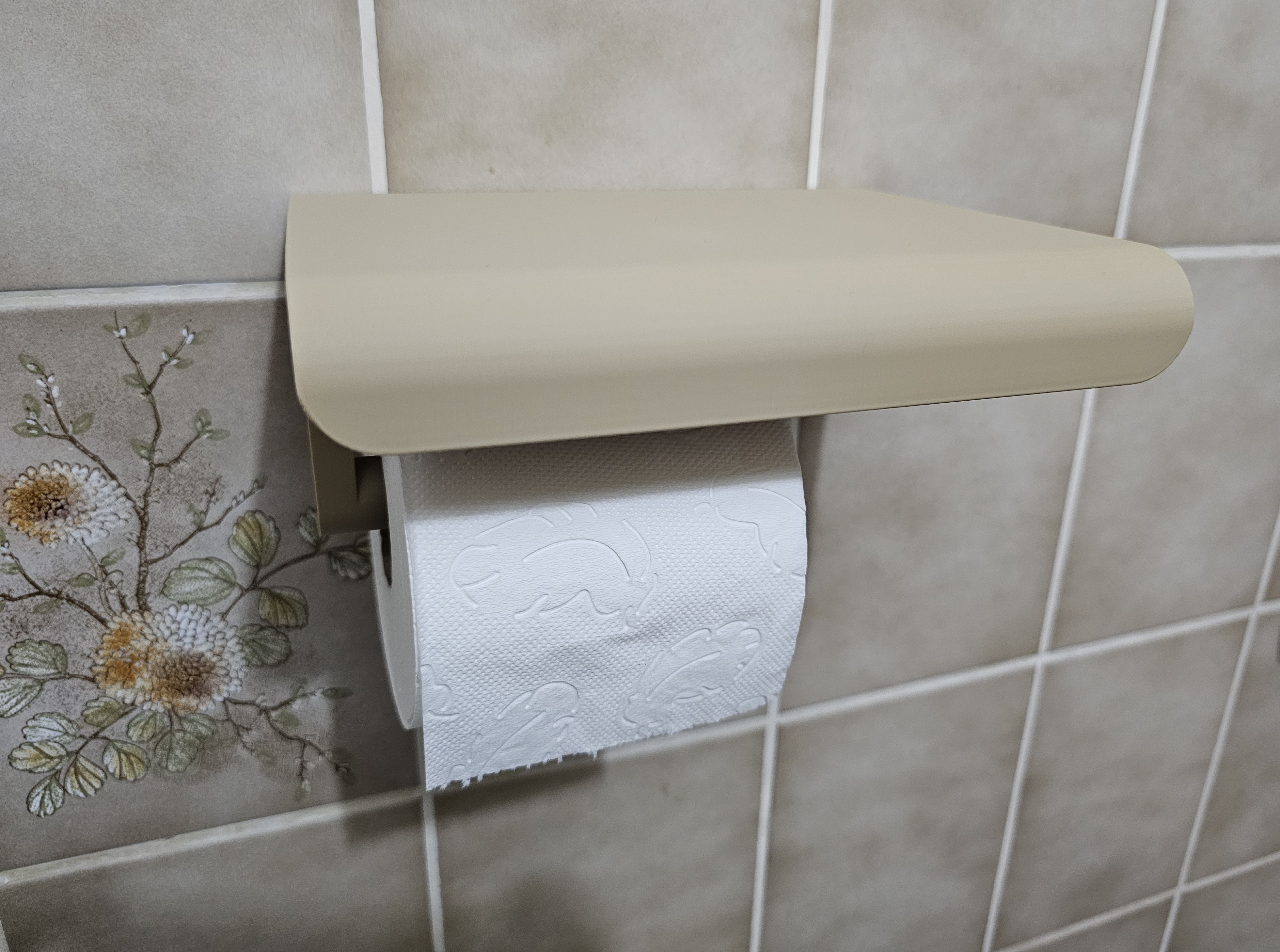 Toilet Paper Holder with Large Smartphone Shelf stl 3D Print