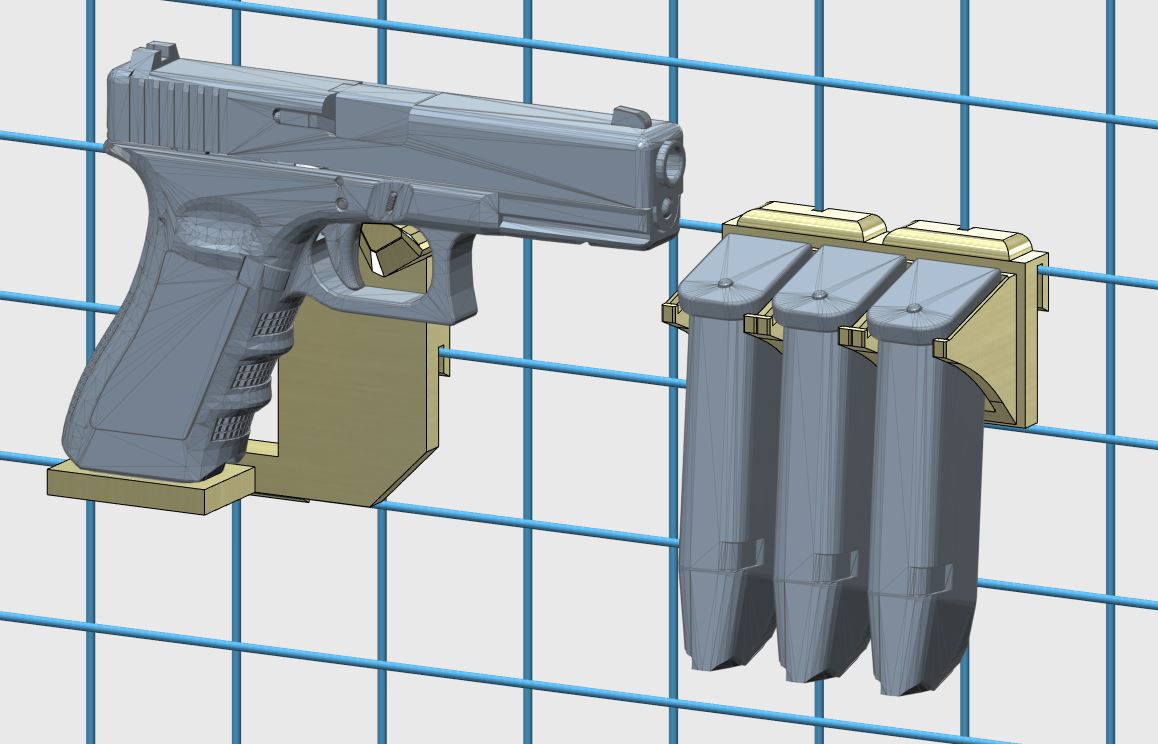 glock17&19X 50*50 mesh board stand (글록 17 글록19X 네트망 거치대)