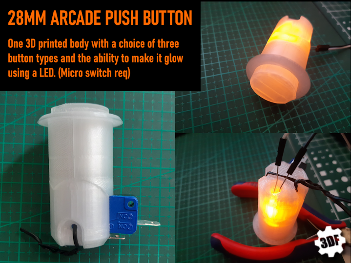 28mm Arcade Push Button - STL version.