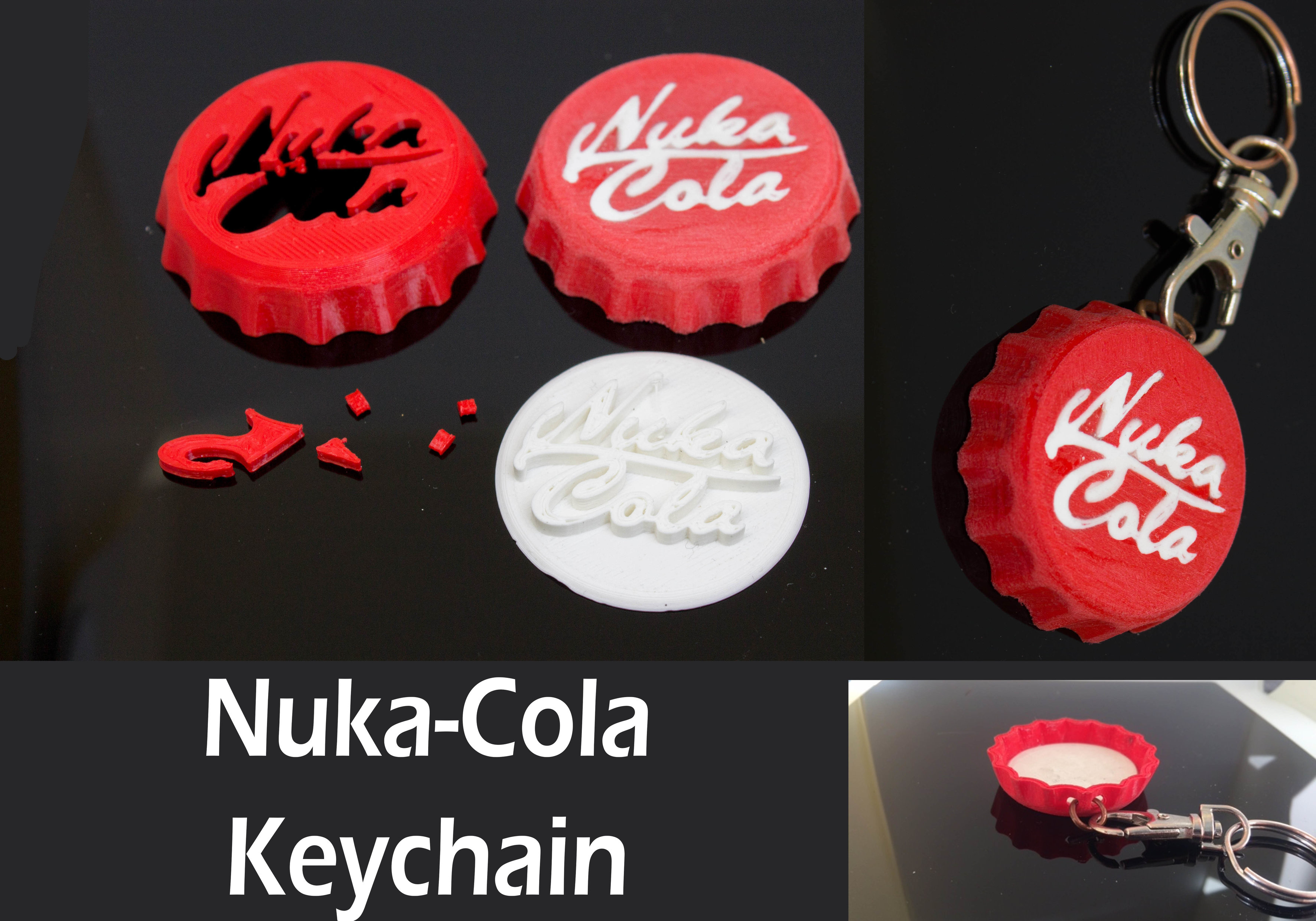 Fallout Nuka Cola keychain (two parts)