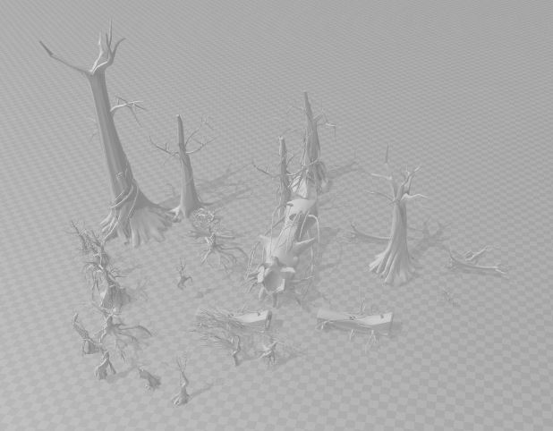 dead trees - low poly