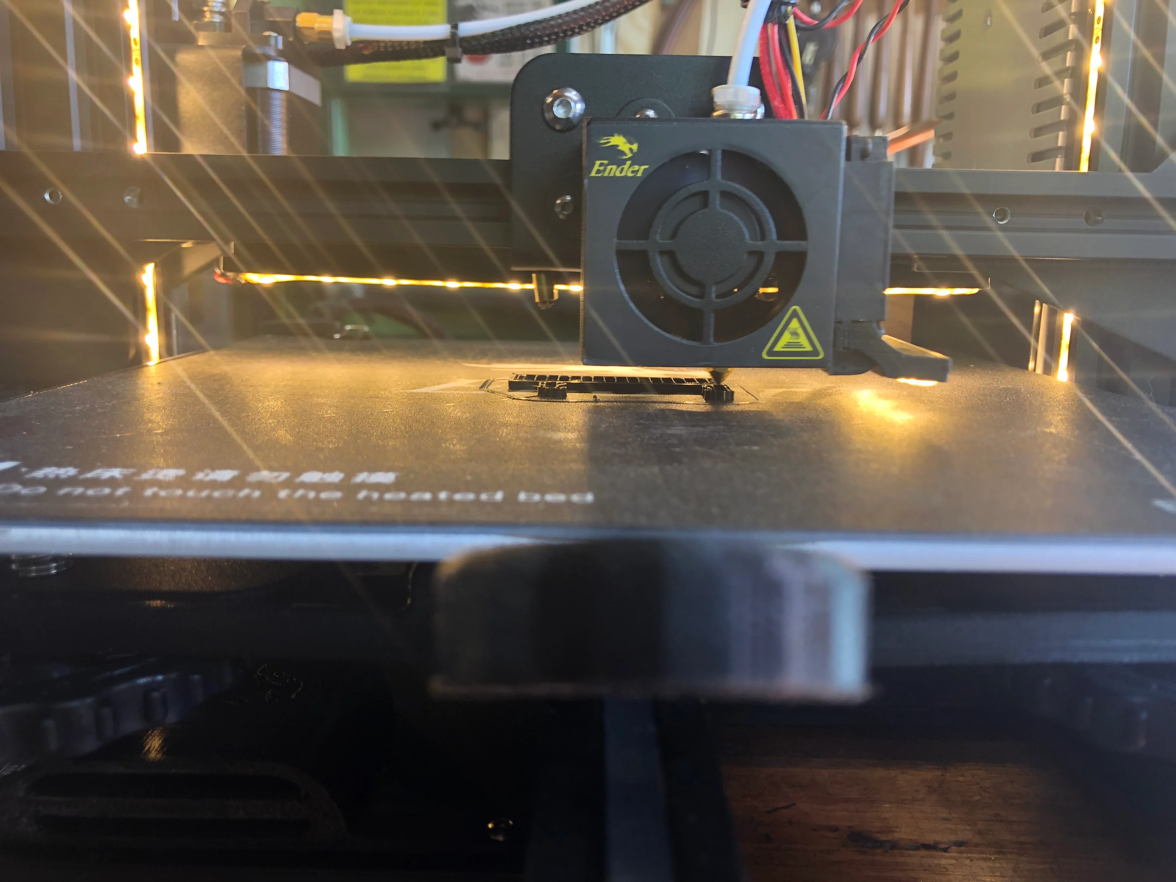 Ender 3 X gantry mounted LED light strip mount